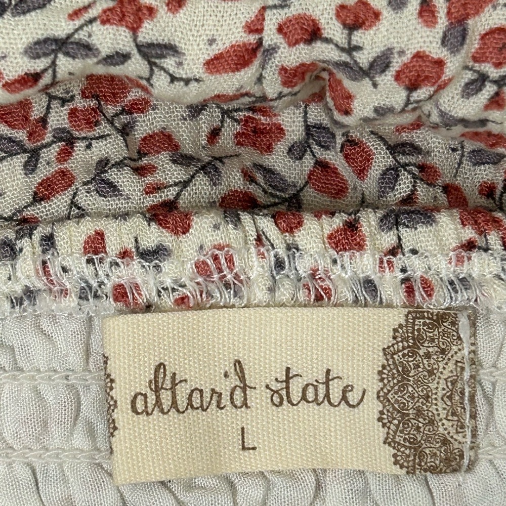 Tie-Strap Crop Bra Top Flower Pattern Altar'd State Sz Large - Picture 6 of 6